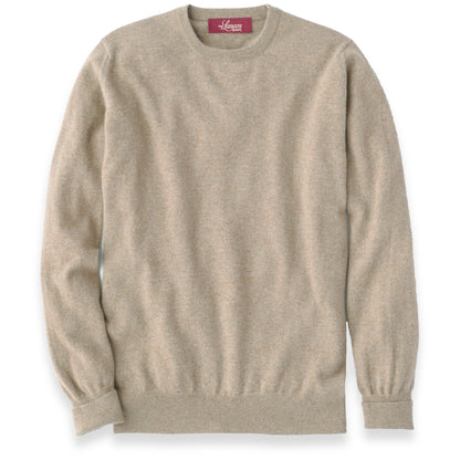 Men's Cashmere Crew Neck Sweater With Set-In Sleeve in Dark Natural