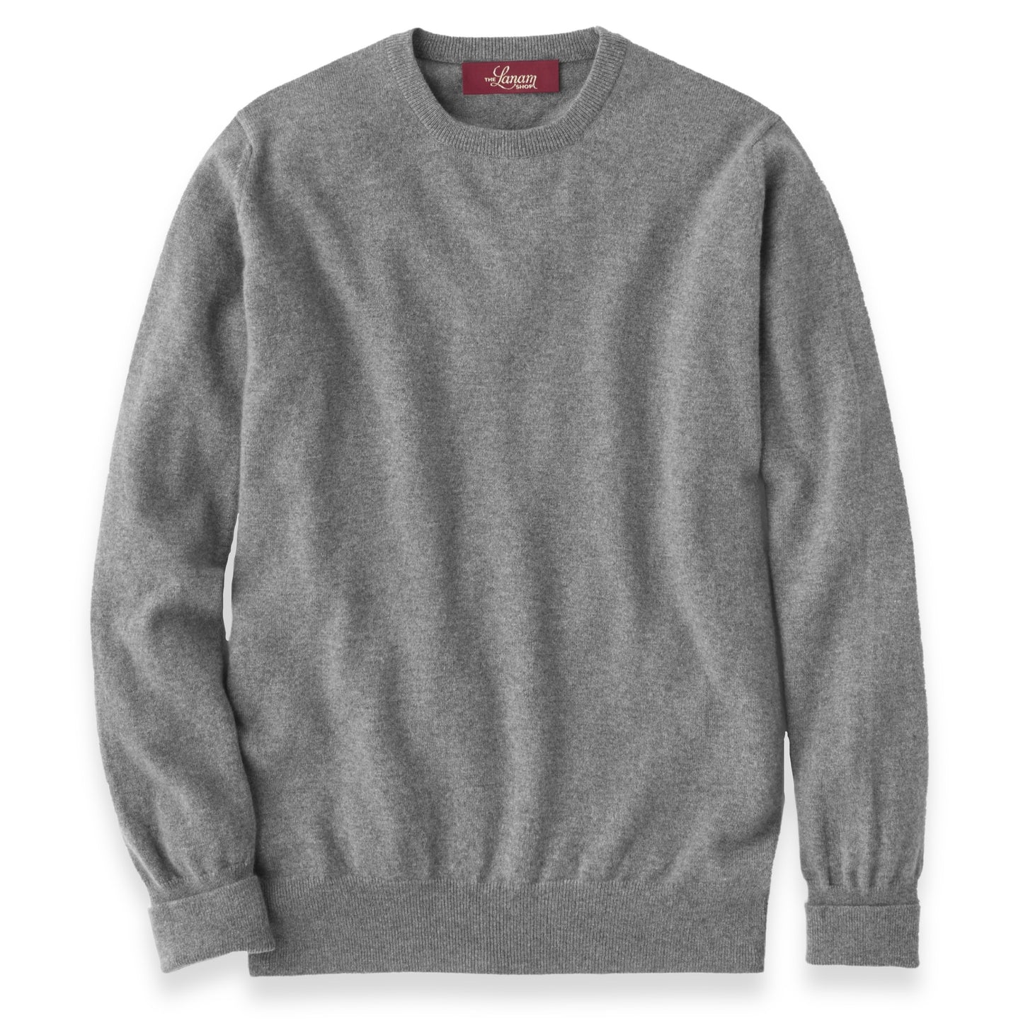 Men's Cashmere Crew Neck Sweater With Set-In Sleeve in Flannel