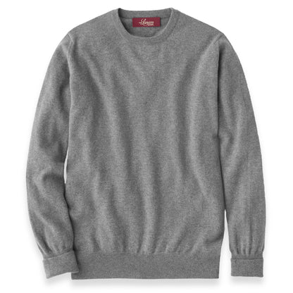 Men's Cashmere Crew Neck Sweater With Set-In Sleeve in Flannel