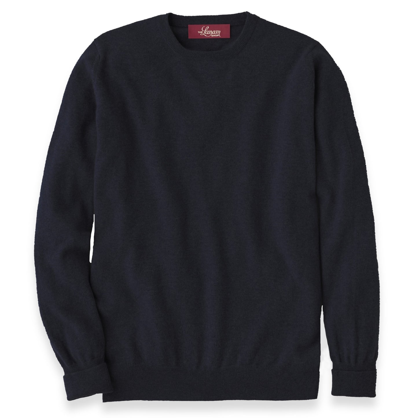 Men's Cashmere Crew Neck Sweater With Set-In Sleeve in Navy