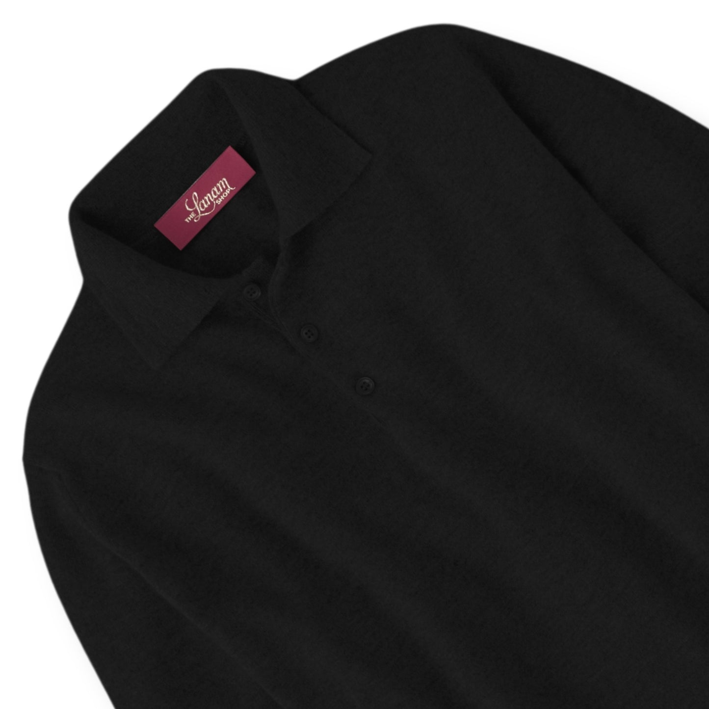 Men's Cashmere Polo Shirt Sweater in Black