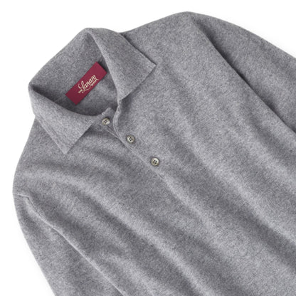 Men's Cashmere Polo Shirt Sweater in Flannel