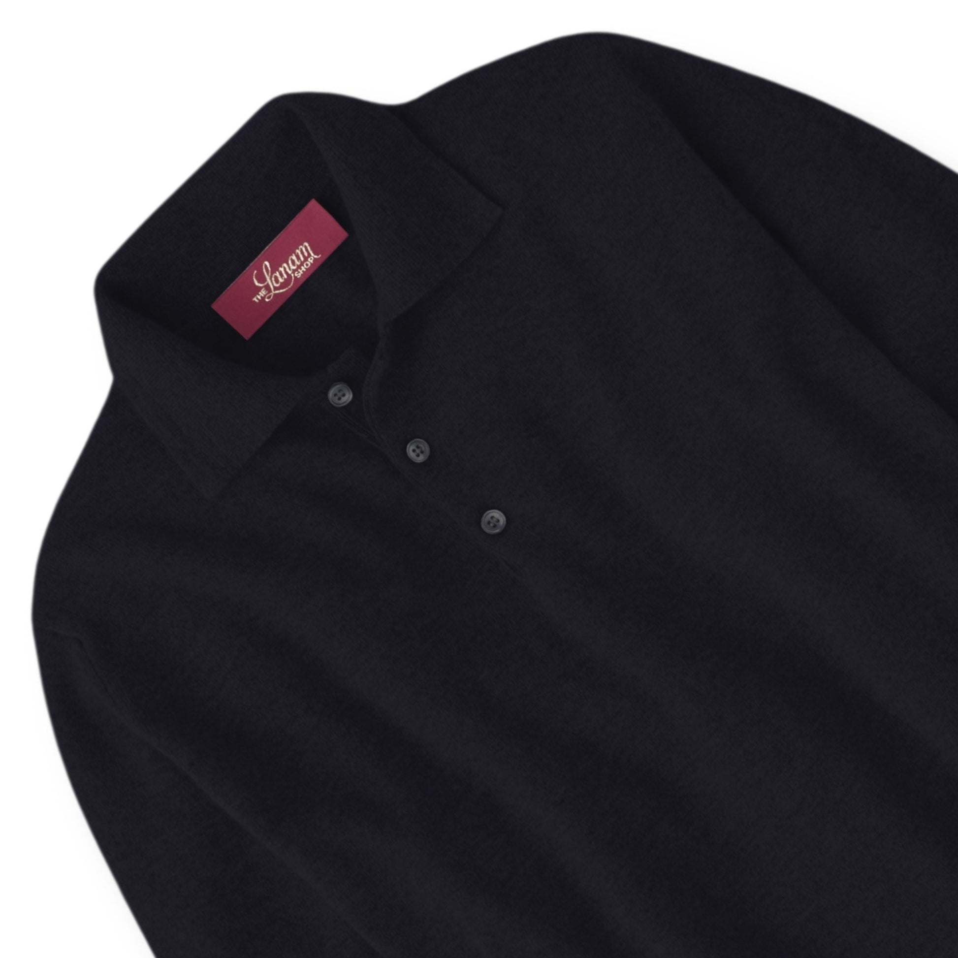 Men's Cashmere Polo Shirt Sweater in Navy