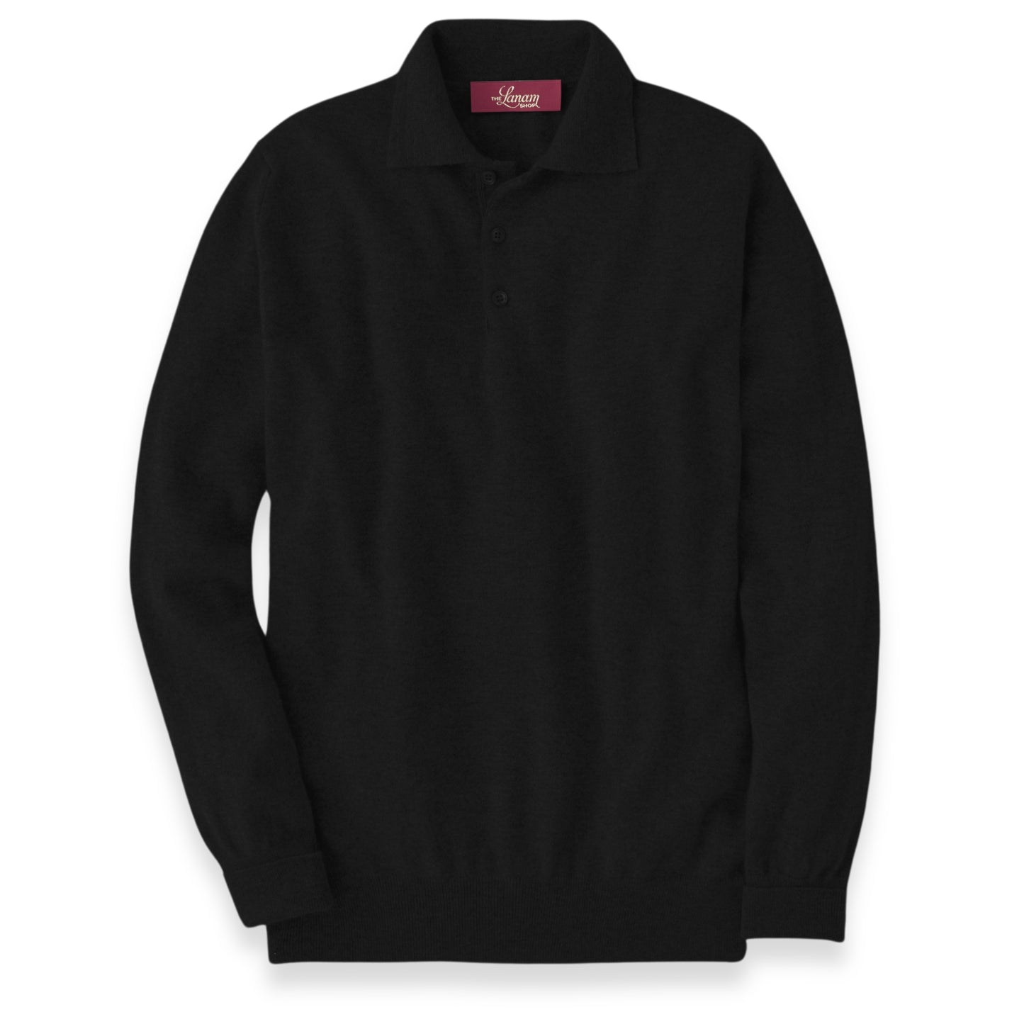 Men's Cashmere Polo Shirt Sweater in Black