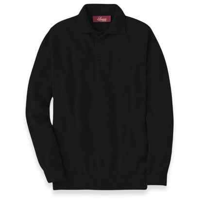 Men's Cashmere Polo Shirt Sweater in Black