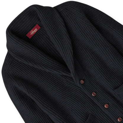 Cashmere Shawl Collar Cardigan in Navy