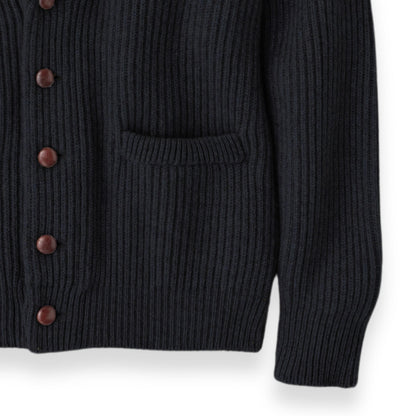 Cashmere Shawl Collar Cardigan in Navy