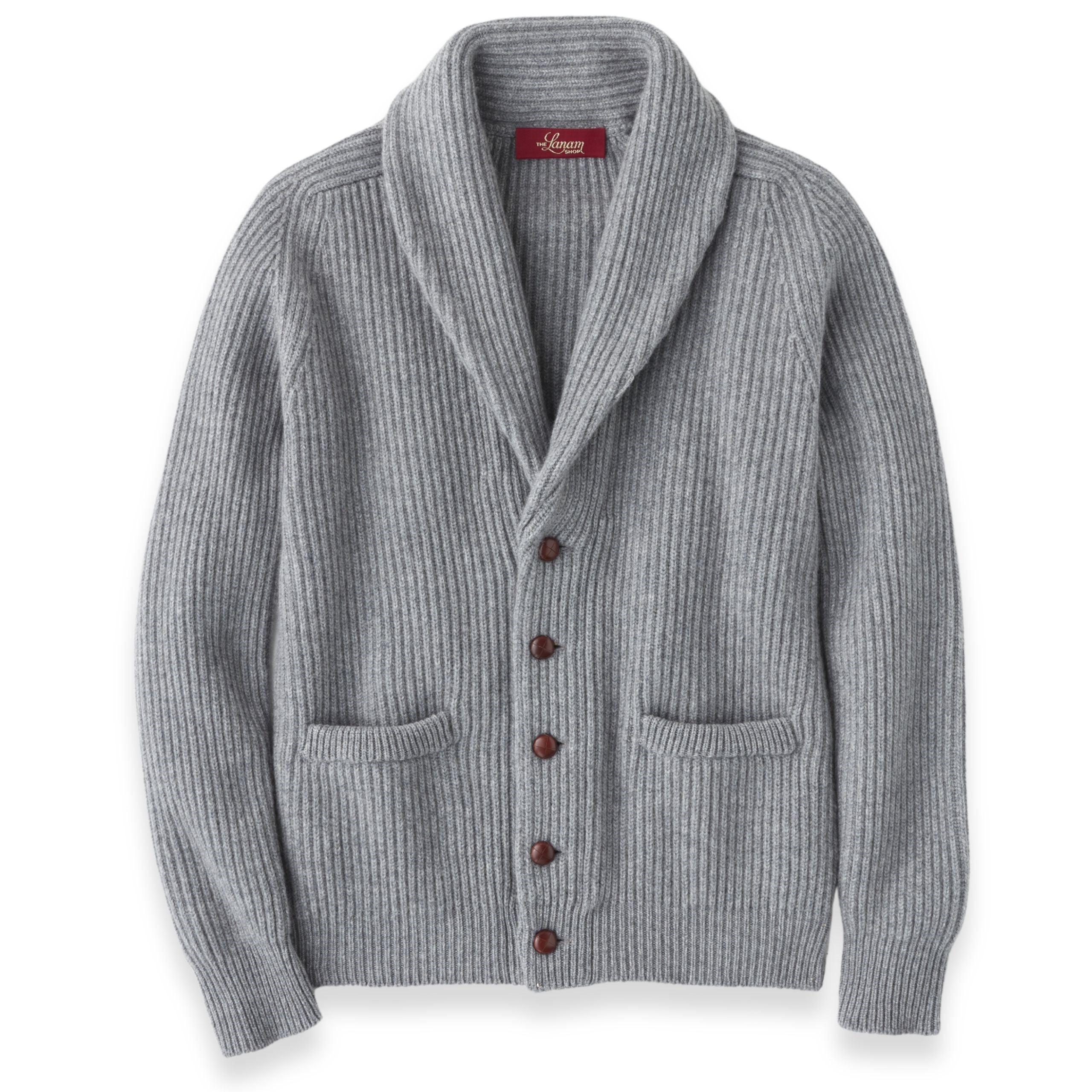 Men s Cashmere Shawl Collar Cardigan The Lanam Shop