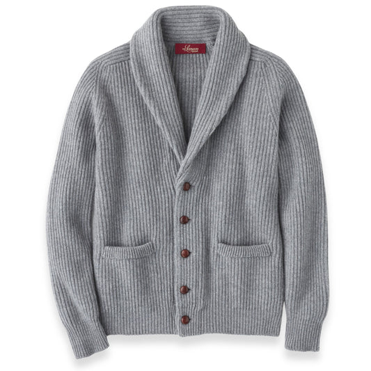 Cashmere Shawl Collar Cardigan in Flannel