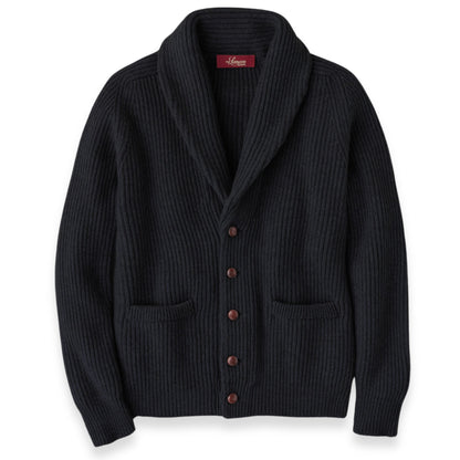 Cashmere Shawl Collar Cardigan in Navy