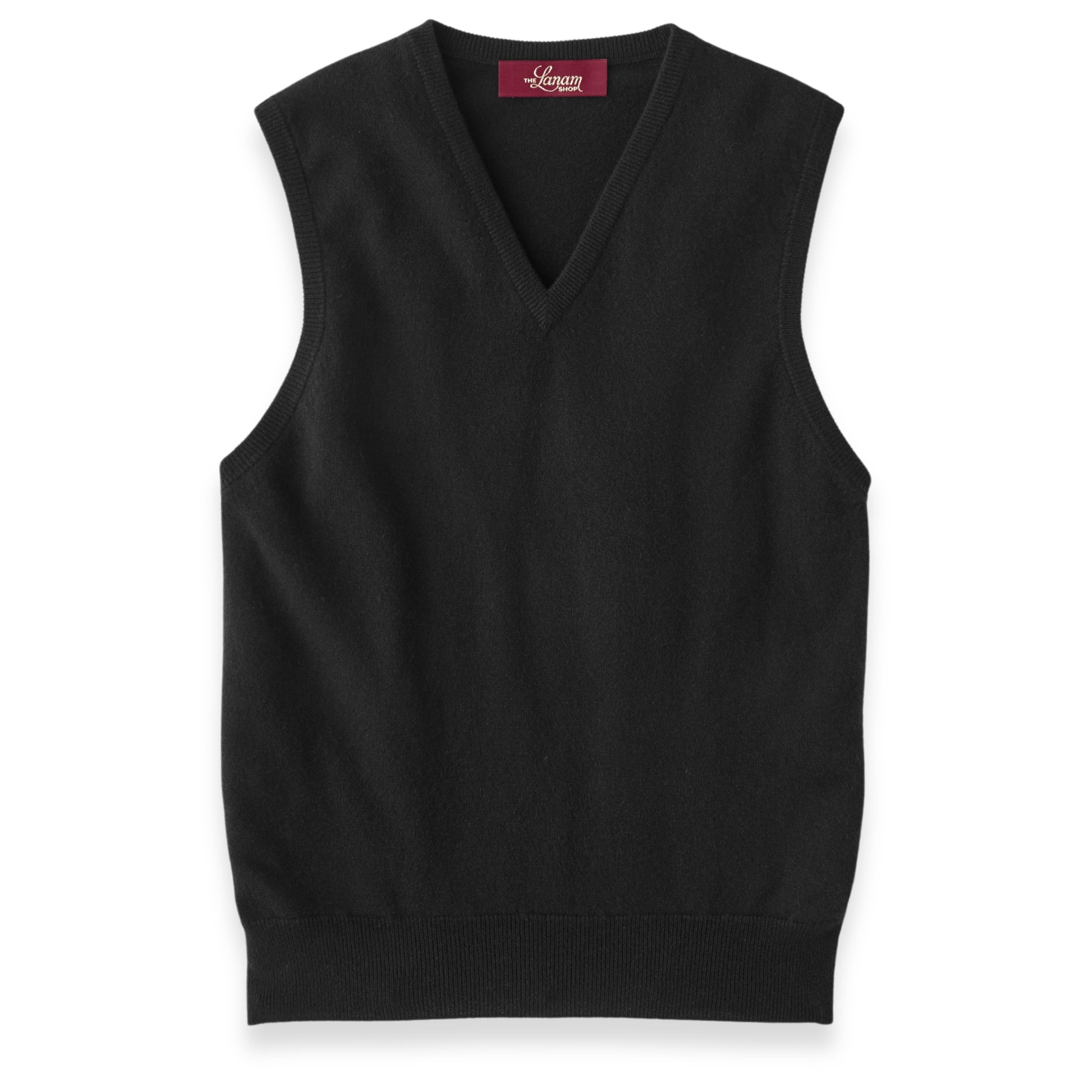 Men's Cashmere Slipover Vest in Charcoal