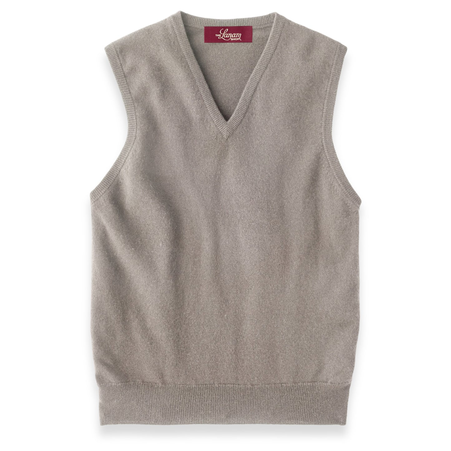 Men's Cashmere Slipover Vest in Dark Natural