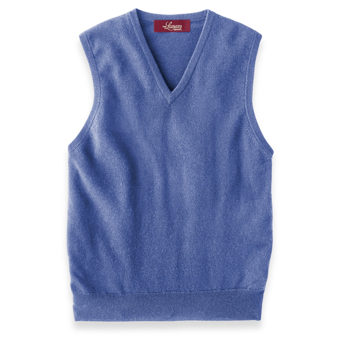 Men's Cashmere Slipover Vest in Lapis