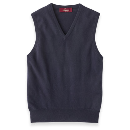 Men's Cashmere Slipover Vest in Navy