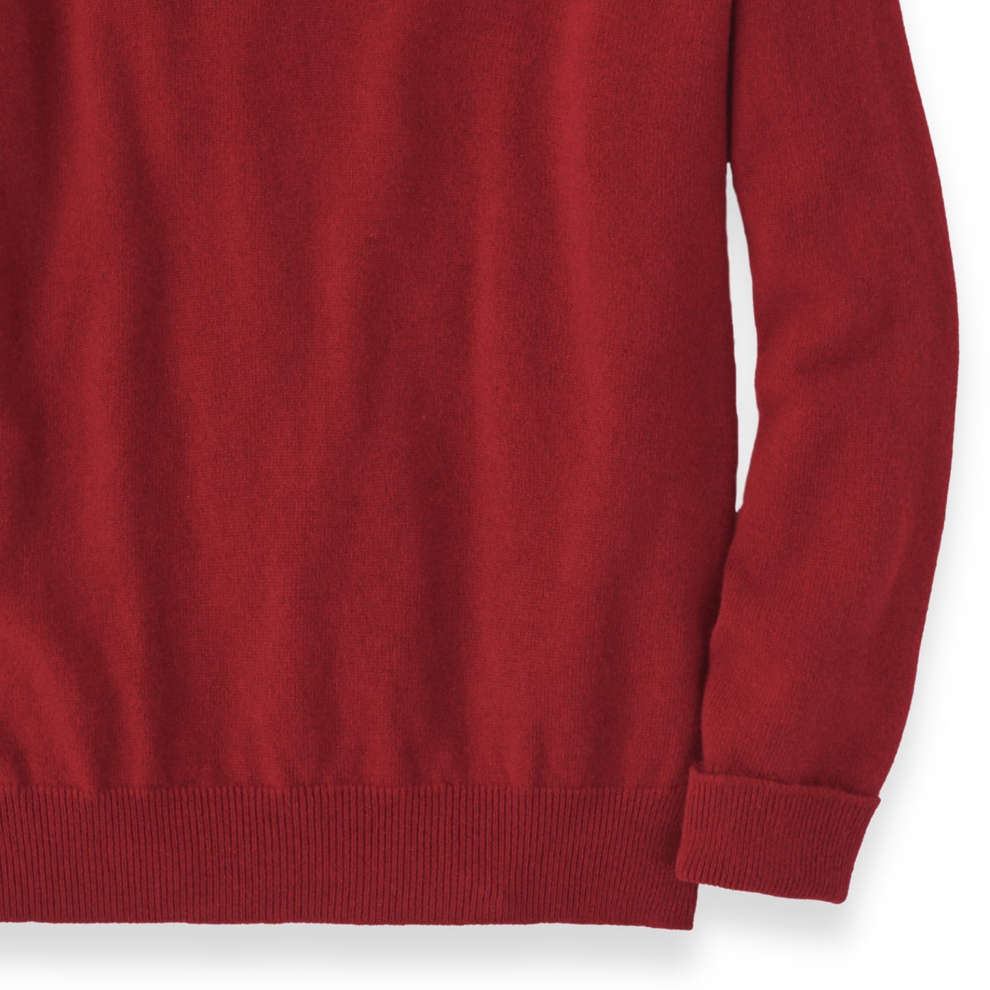 Men's Cashmere V-Neck Sweater With Saddle Shoulder in Cardinal