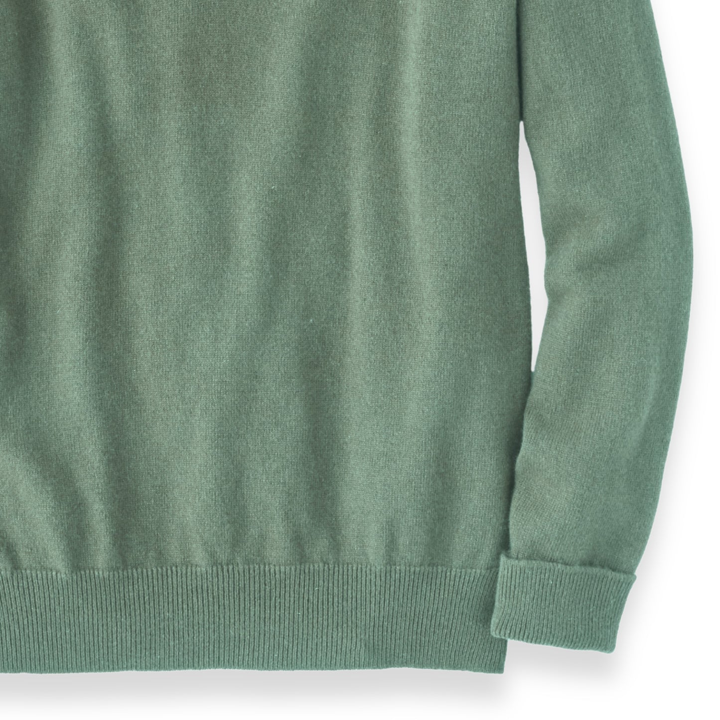 Men's Cashmere V-Neck Sweater With Saddle Shoulder in Green Mix