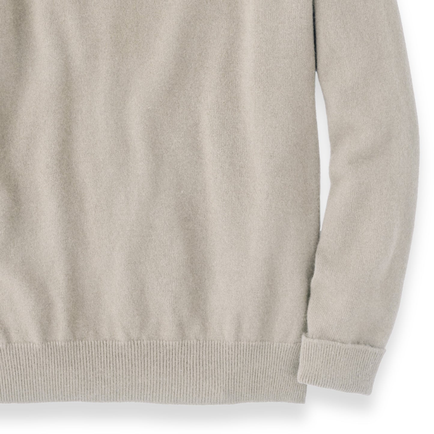 Men's Cashmere V-Neck Sweater With Saddle Shoulder in Linen