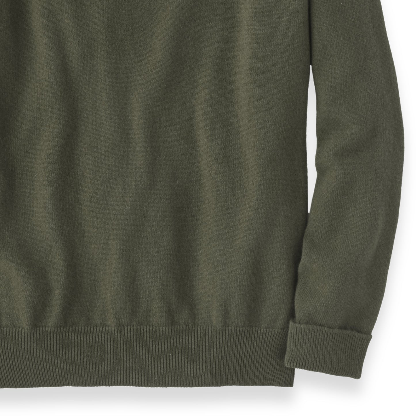 Men's Cashmere V-Neck Sweater With Saddle Shoulder in Loden Mix