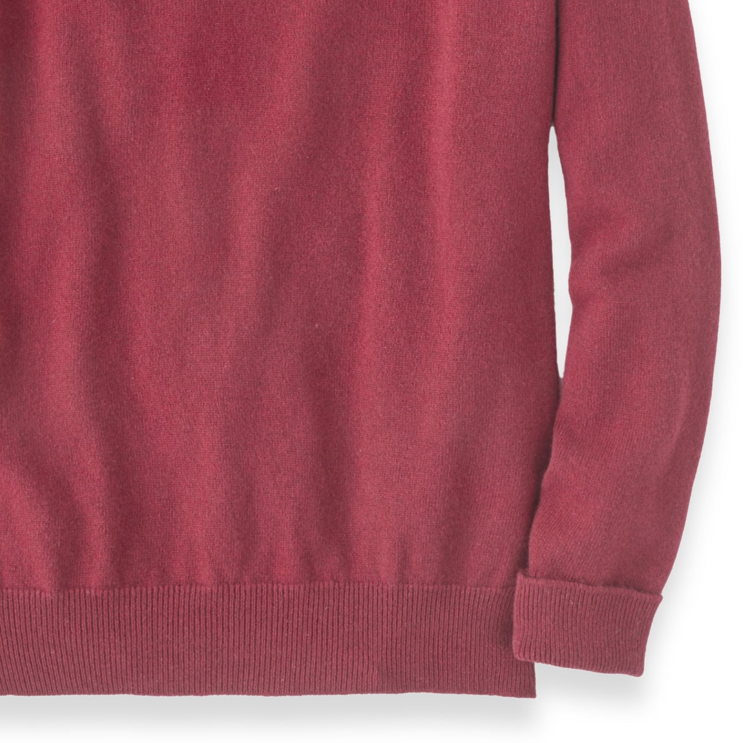 Men's Cashmere V-Neck Sweater With Saddle Shoulder in Poppy Mel