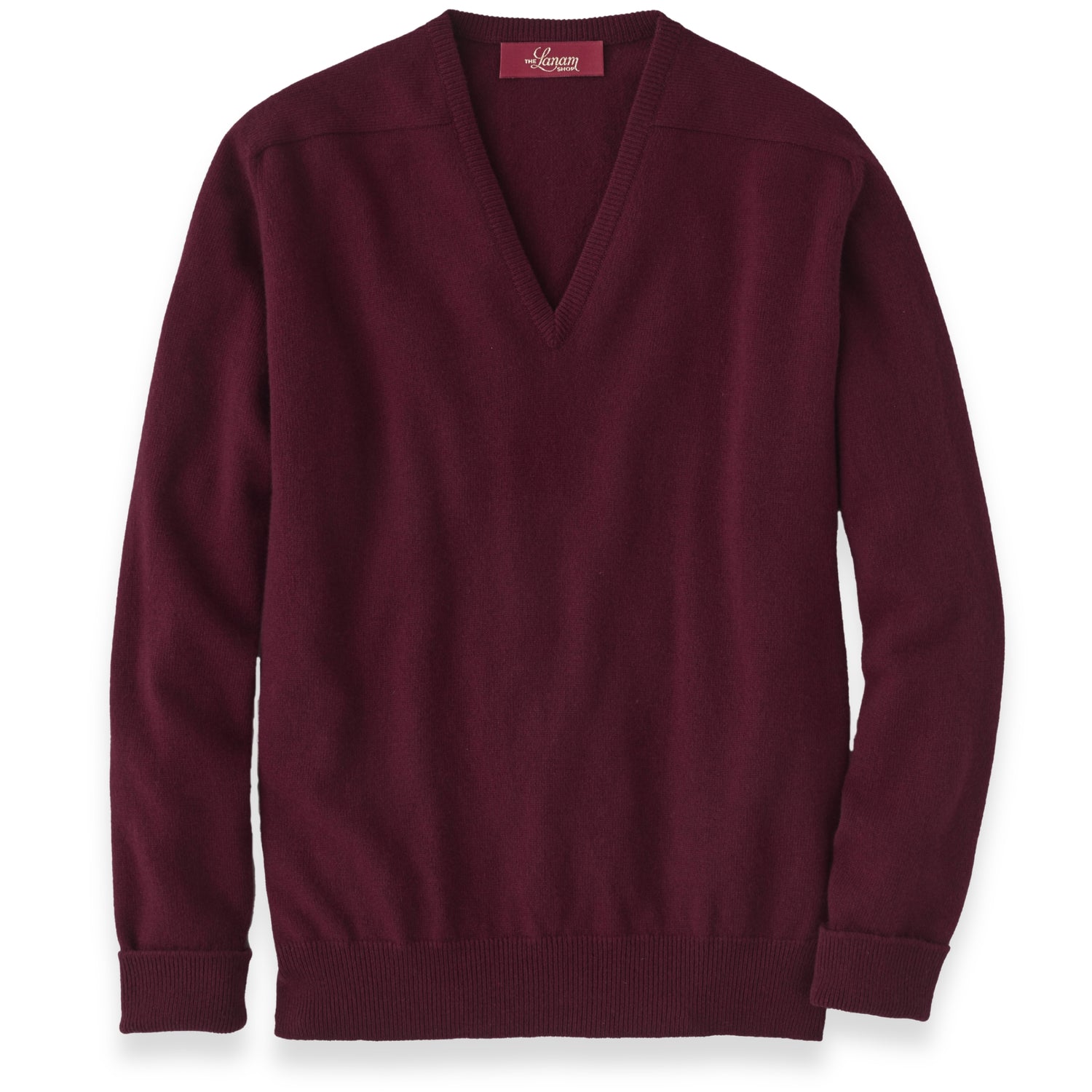 Cashmere V-Neck Sweater With Saddle Shoulder