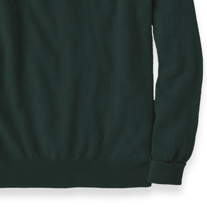 Men's Cashmere V-Neck Sweater With Set-In Sleeve in Bottle Green