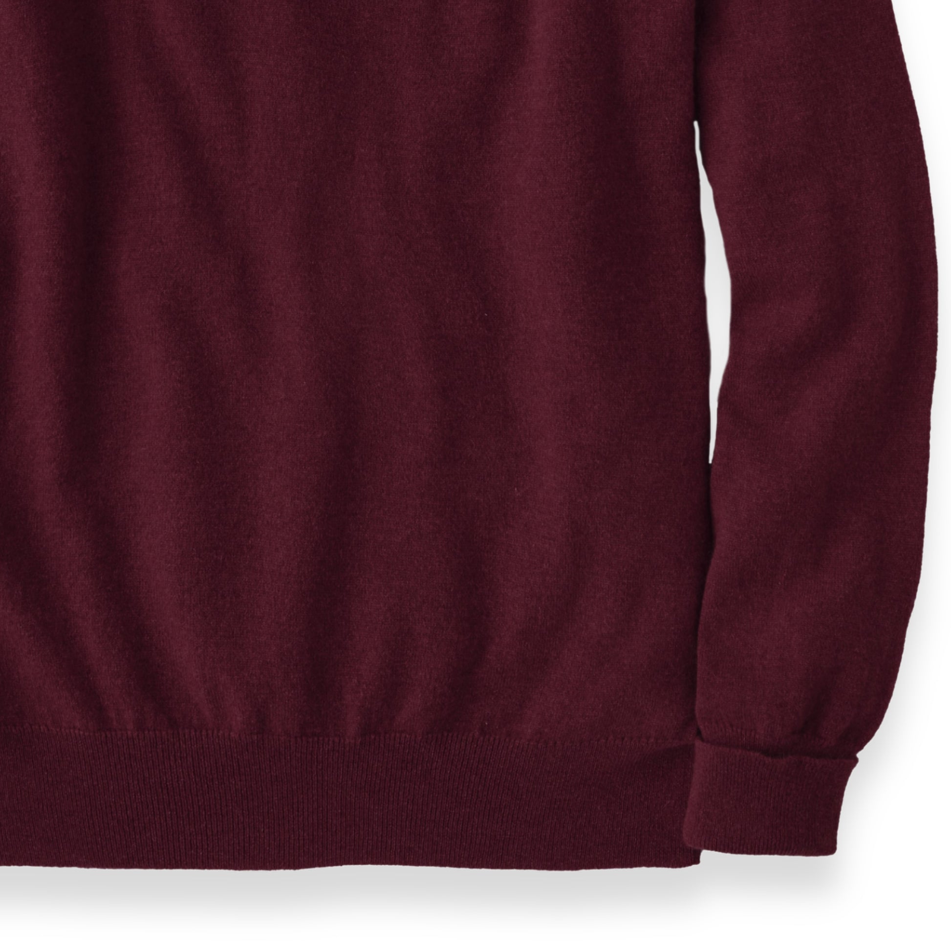 Men's Cashmere V-Neck Sweater With Set-In Sleeve in Claret