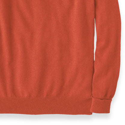 Men's Cashmere V-Neck Sweater With Set-In Sleeve in Furnace