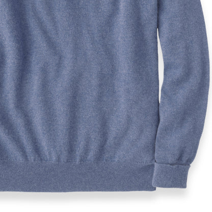 Men's Cashmere V-Neck Sweater With Set-In Sleeve in Lapis