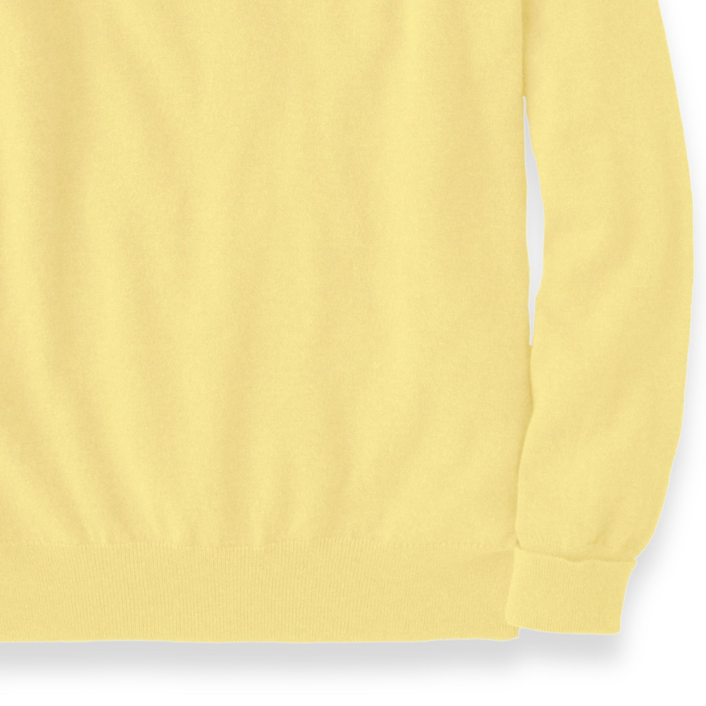 Men's Cashmere V-Neck Sweater With Set-In Sleeve in Lemon Frost