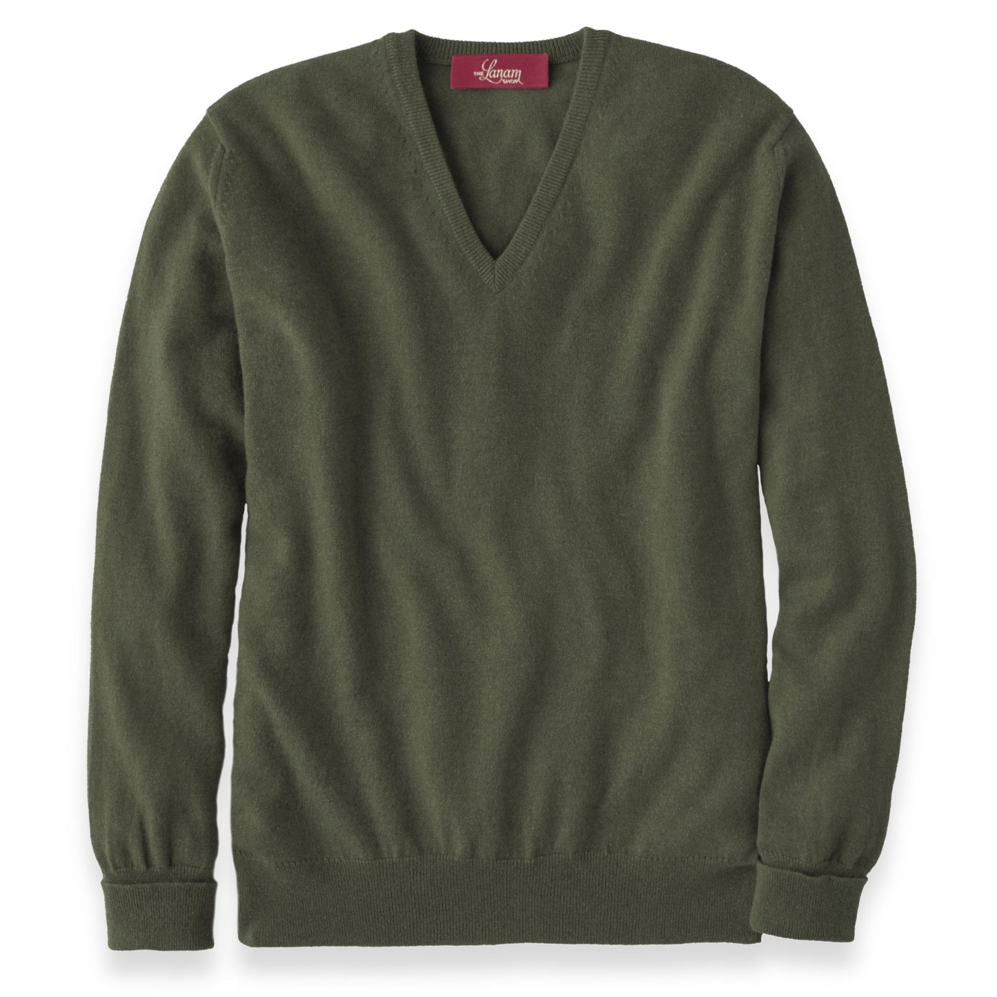 Men's Cashmere V-Neck Sweater With Set-In Sleeve in Serpentine