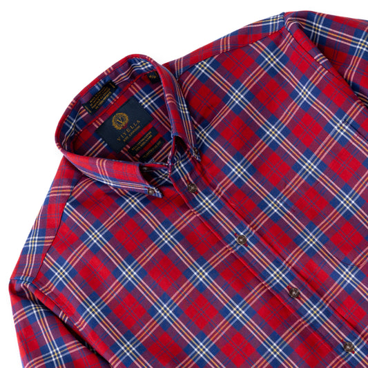 Men's Classic Red Plaid Viyella Shirt