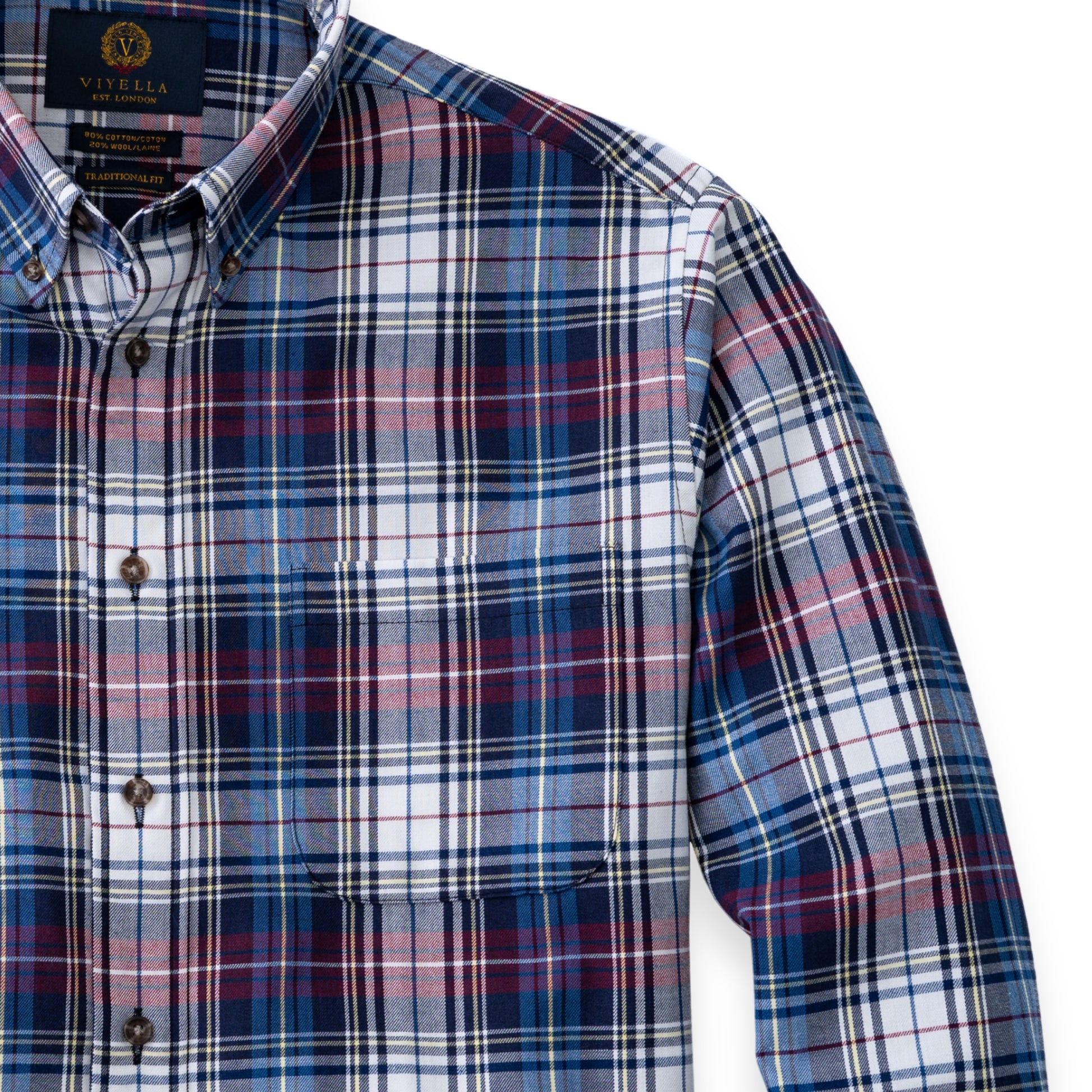 Men's Denim Plaid Viyella Shirt