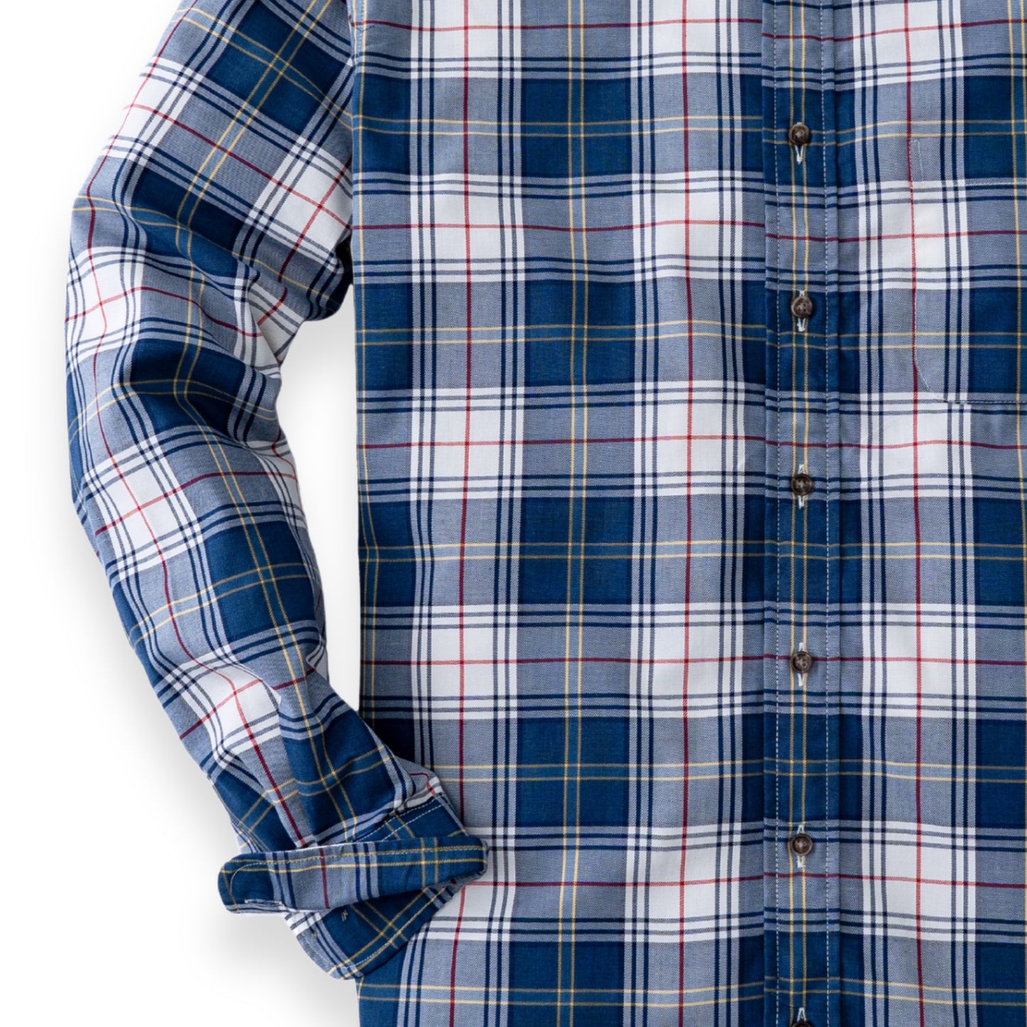 Men's Denim and White Plaid Viyella Shirt