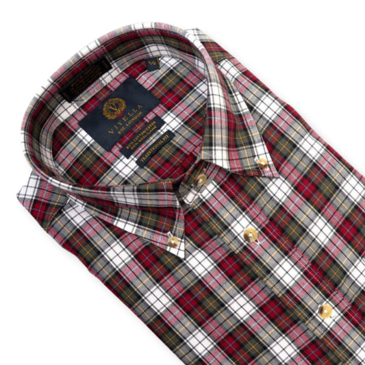 Men's Green and Red Check Viyella Shirt