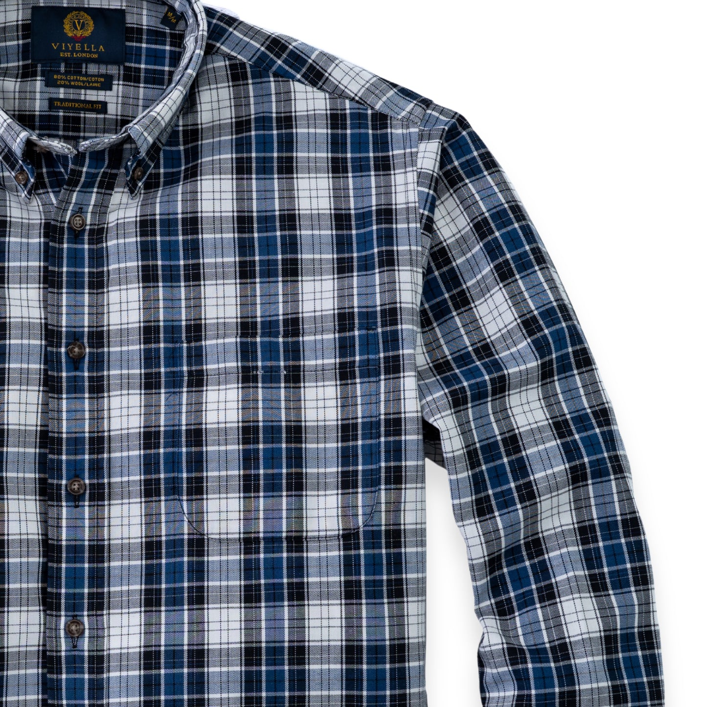 Men's Harbour Blue Plaid Viyella Shirt