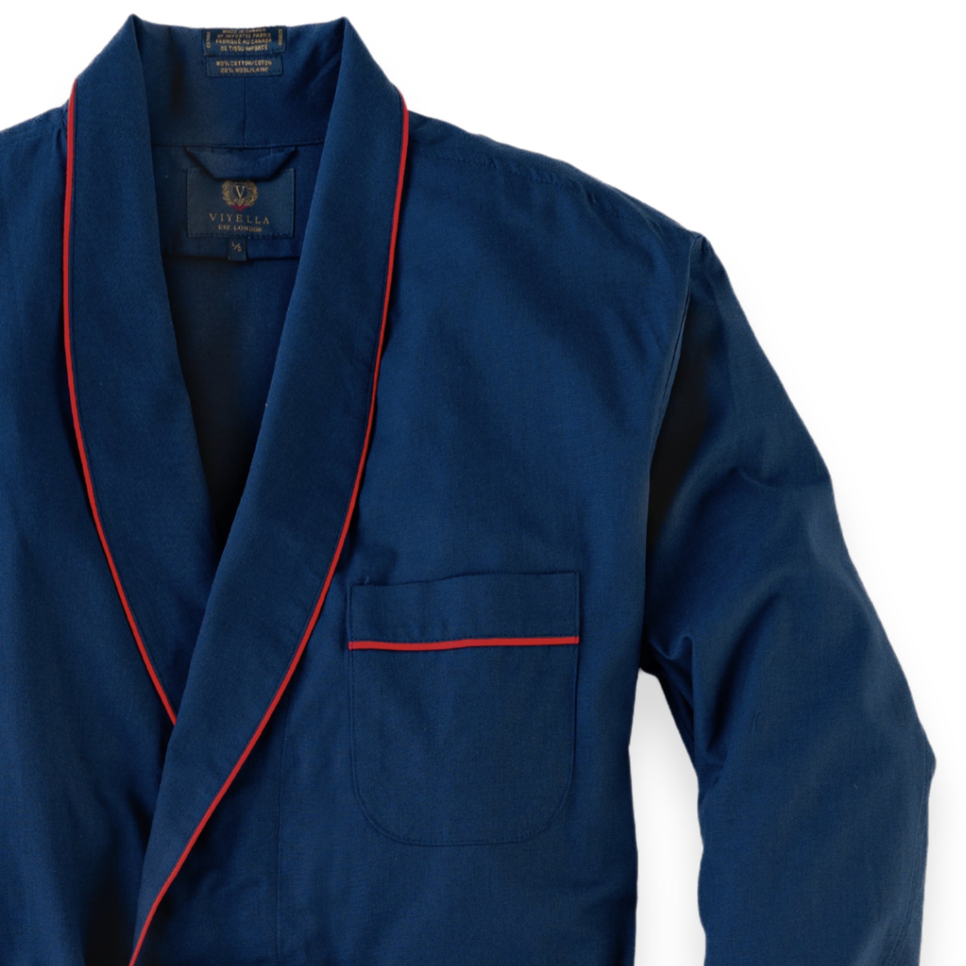 Men's Navy Viyella Robe