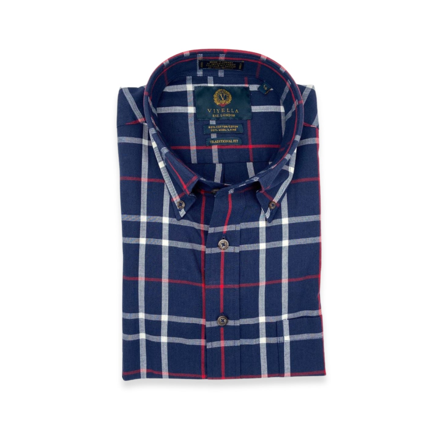 Men's Navy Windowpane Viyella Shirt