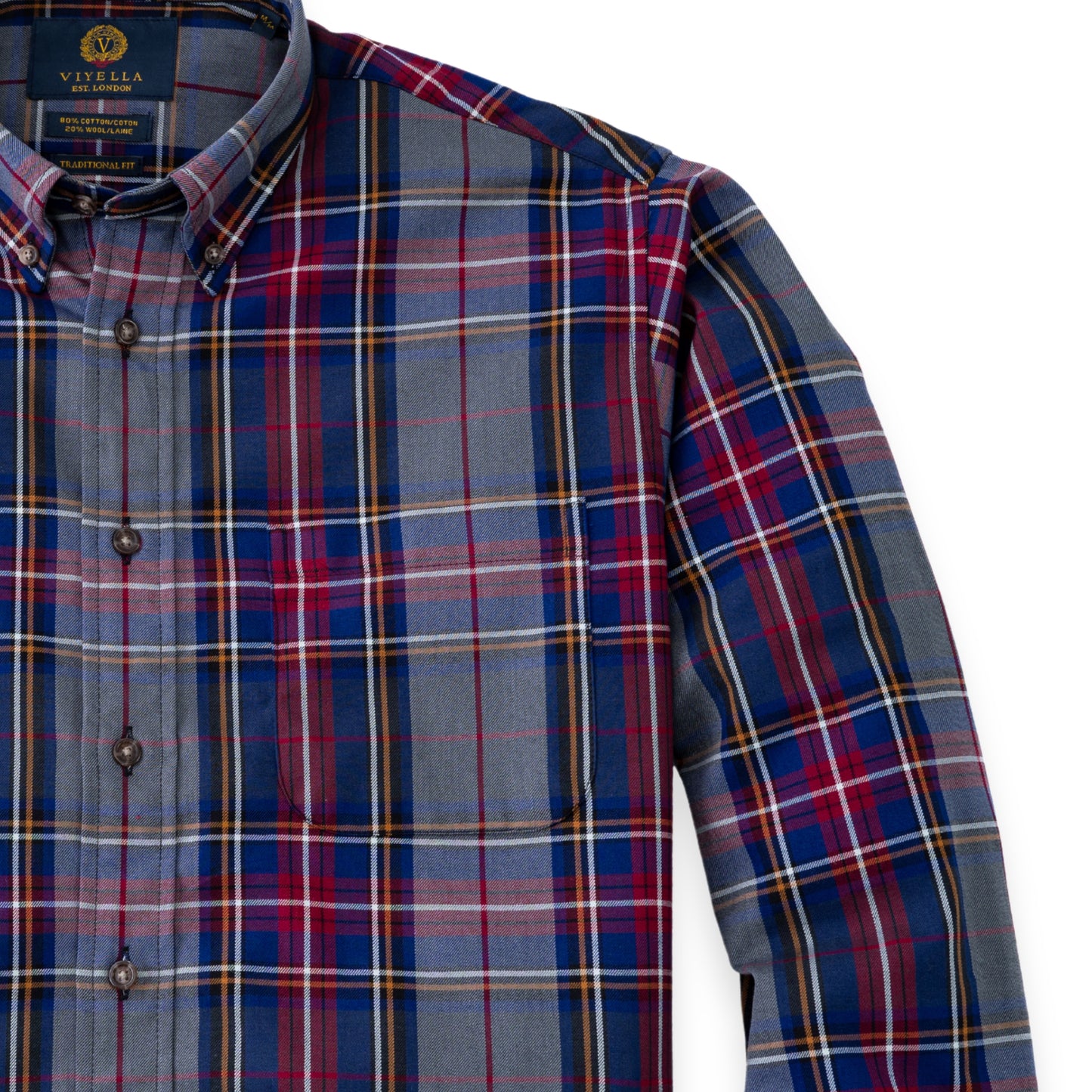 Men's Red and Flannel Plaid Viyella Shirt