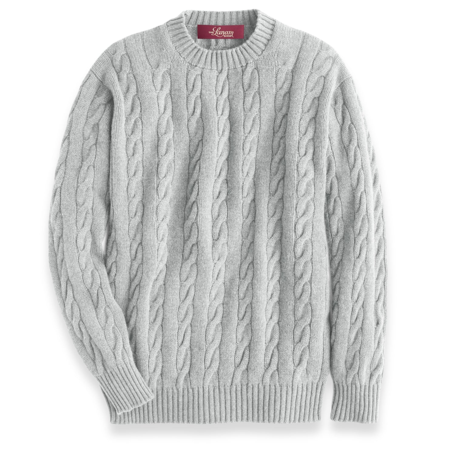 Men's Shetland Wool Cable Knit Crew Neck Sweater The Lanam Shop