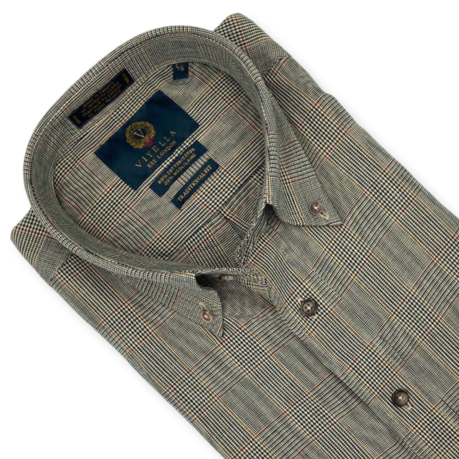 Men's Shiitake Check Viyella Shirt