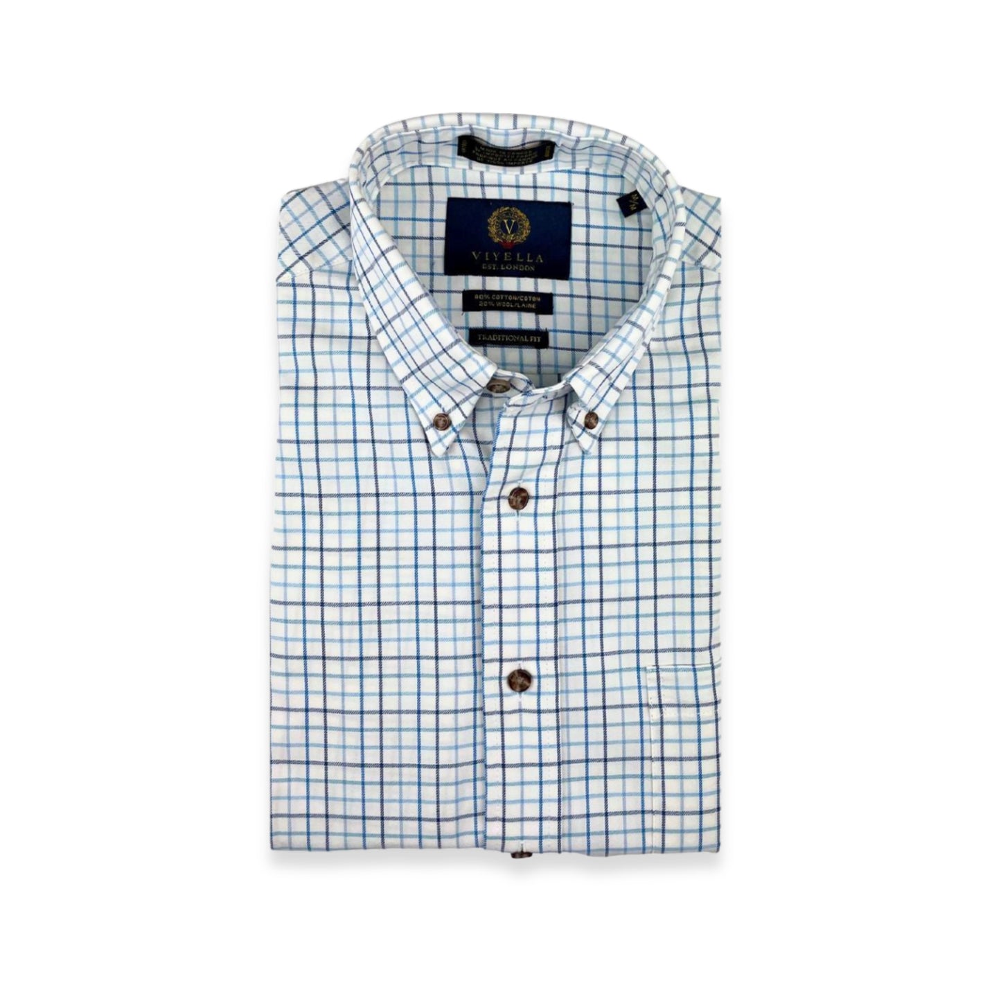 Men's Sky Blue Tattersall Viyella Shirt