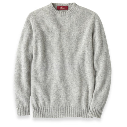 Men's Traditional Shetland Wool Crew Neck Sweater | Blazer Grey