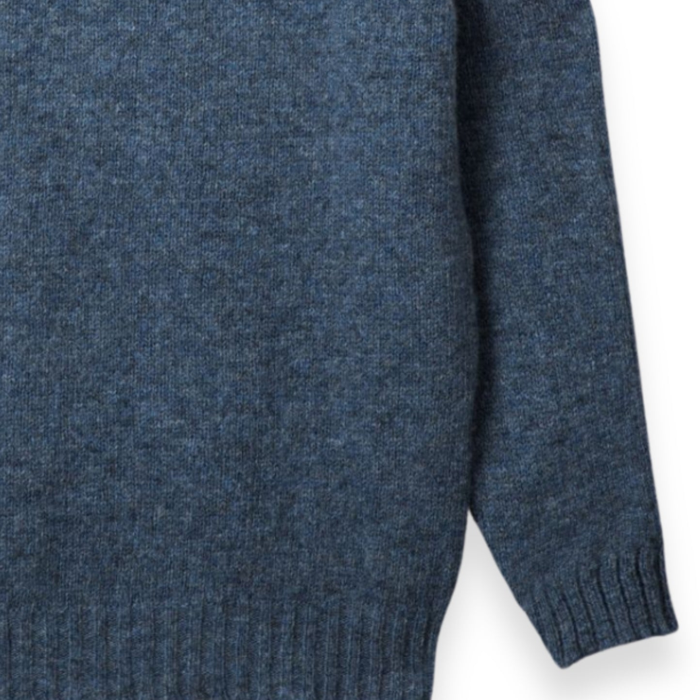 Men's Traditional Shetland Wool Crew Neck Sweater | Blue Lovat