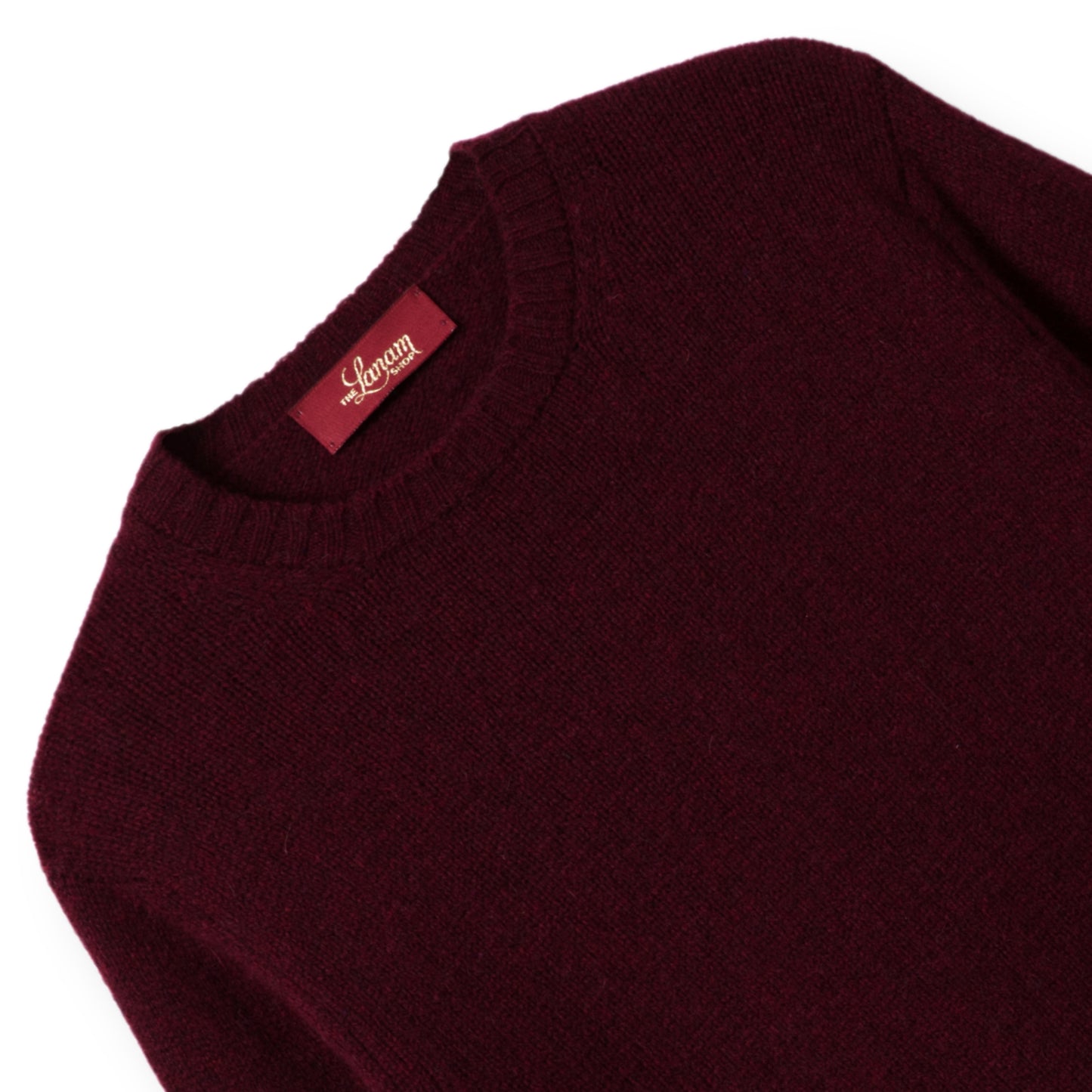 Men's Traditional Shetland Wool Crew Neck Sweater | Bordeaux