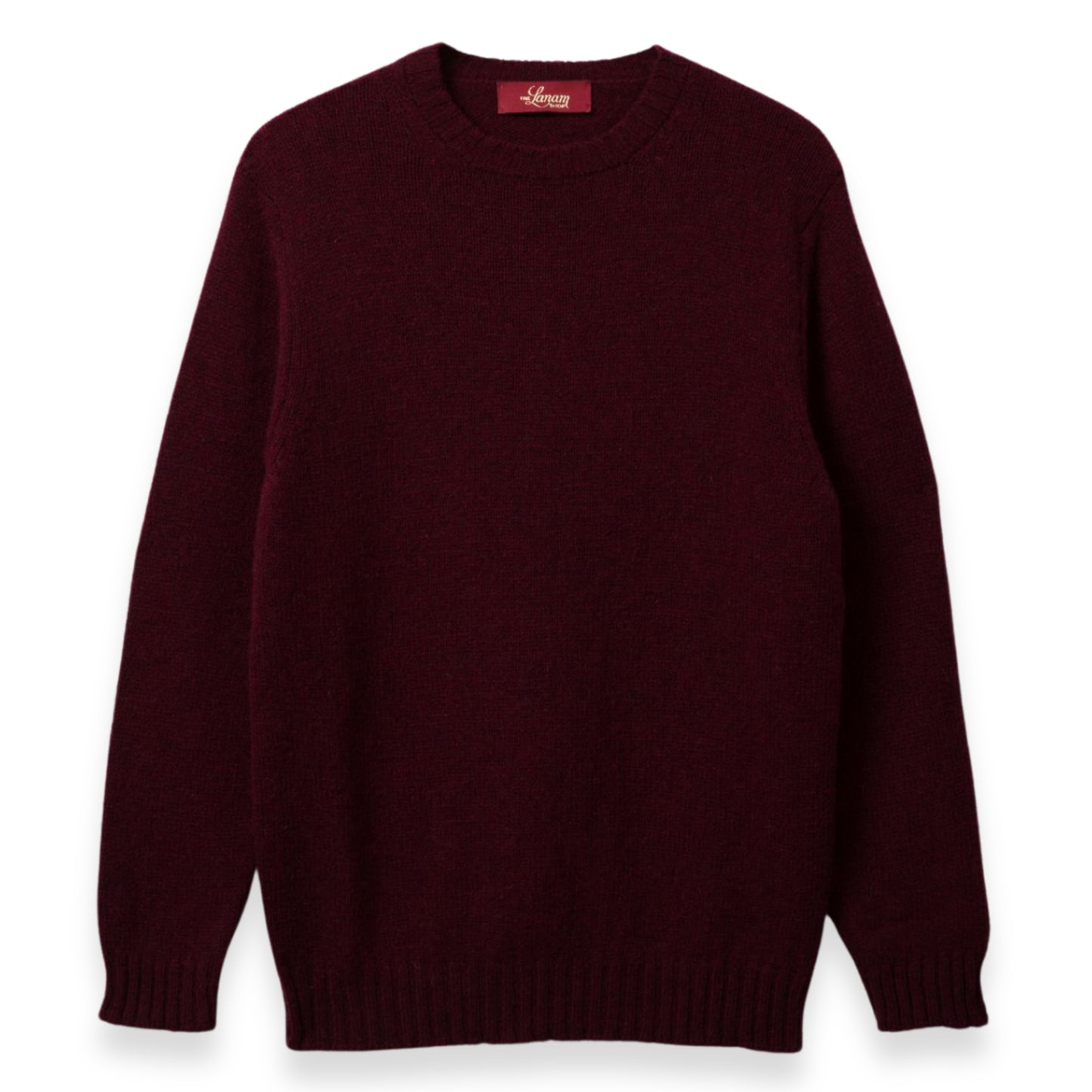 Men's Traditional Shetland Wool Crew Neck Sweater | Bordeaux