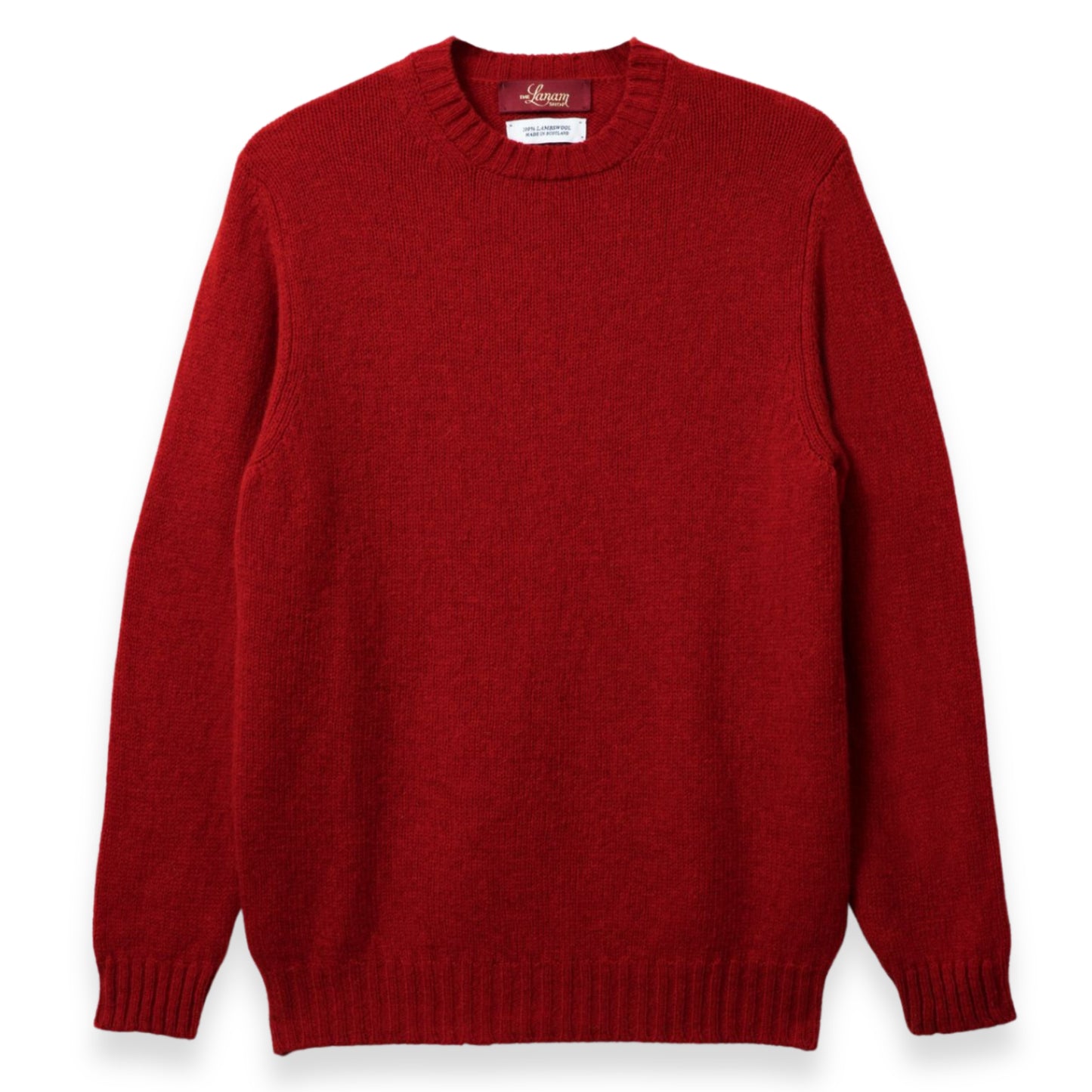 Men's Traditional Shetland Wool Crew Neck Sweater | Cardinal Red