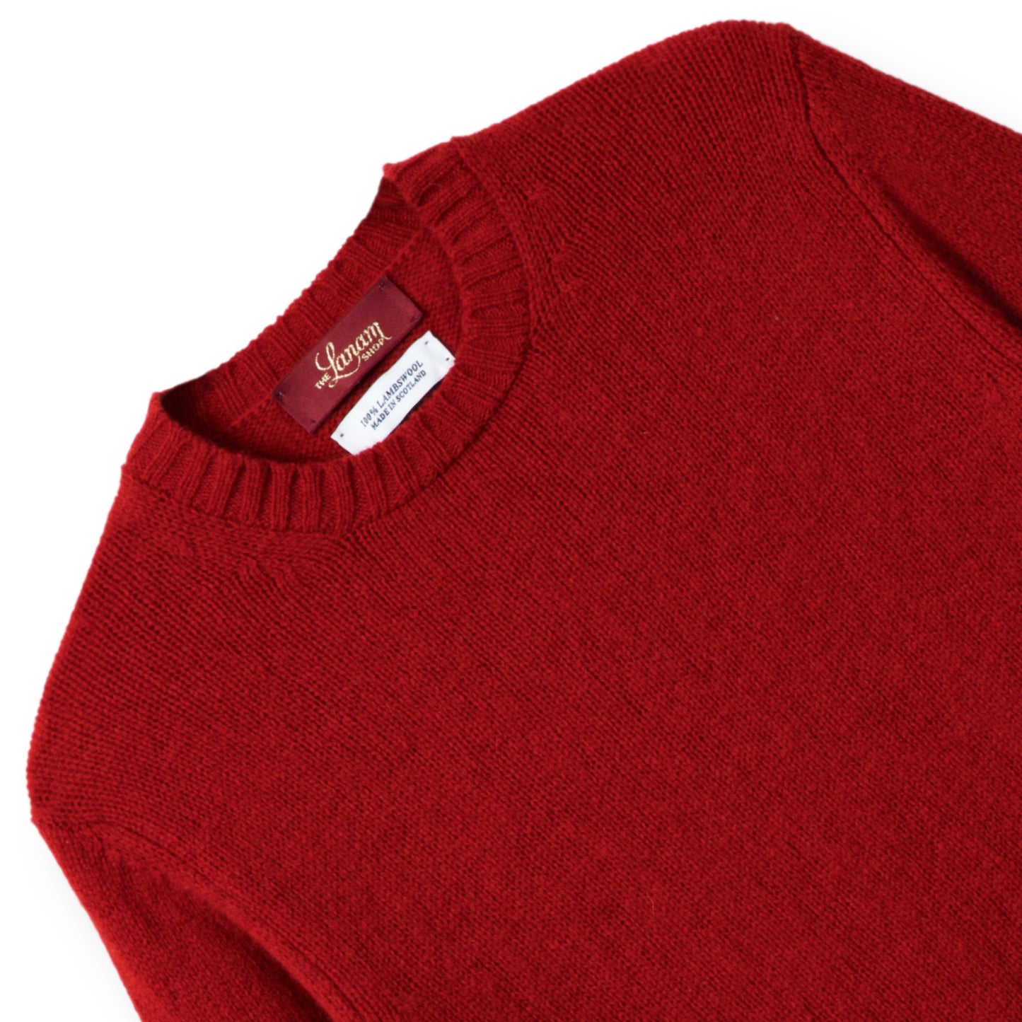 Men's Traditional Shetland Wool Crew Neck Sweater | Cardinal Red