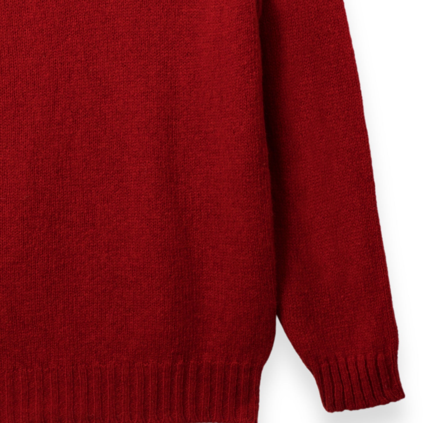 Men's Traditional Shetland Wool Crew Neck Sweater | Cardinal Red