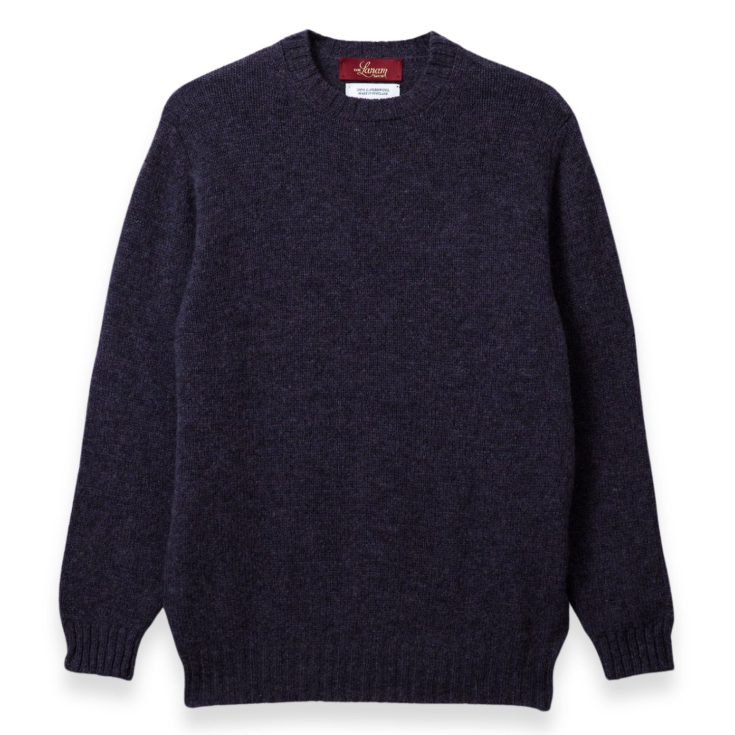 Men's Traditional Shetland Wool Crew Neck Sweater | Eggplant