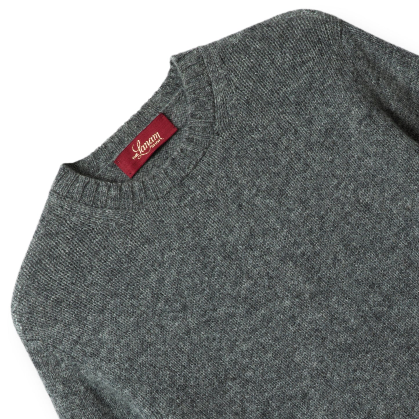 Men's Traditional Shetland Wool Crew Neck Sweater | Medium Grey